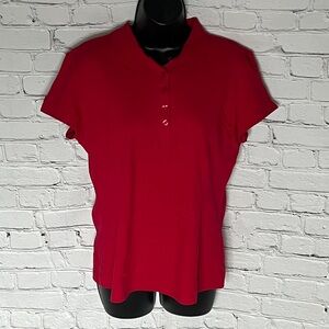 Riders by Lee Women's Red Button Down Shirt